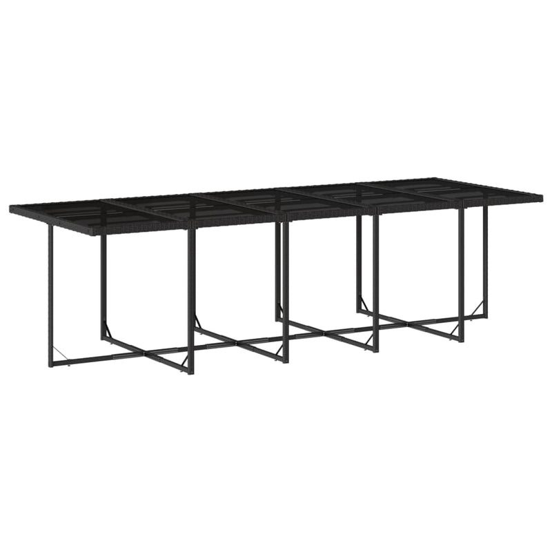 vidaXL 15 Piece Garden Dining Set with Cushions Black Poly Rattan
