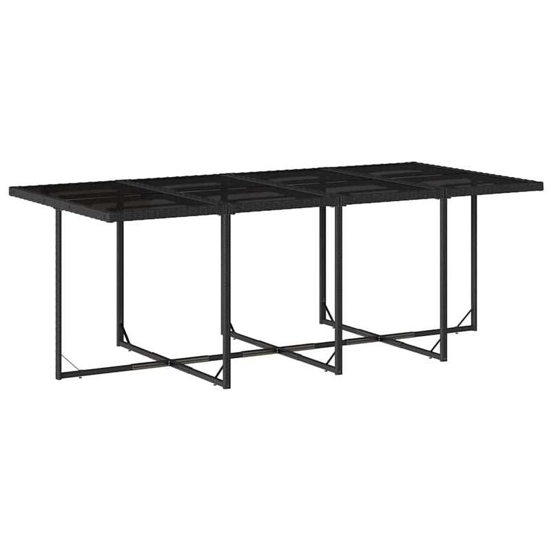 vidaXL 13 Piece Garden Dining Set with Cushions Black Poly Rattan