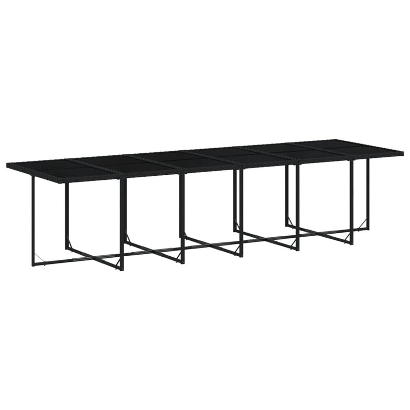 vidaXL 13 Piece Garden Dining Set with Cushions Black Poly Rattan