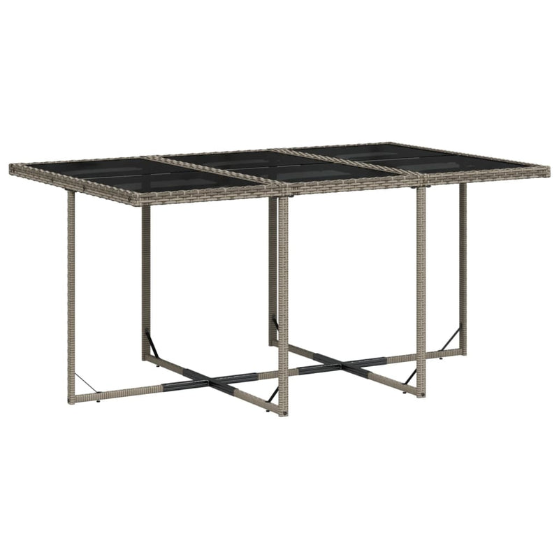 vidaXL 11 Piece Garden Dining Set with Cushions Grey Poly Rattan