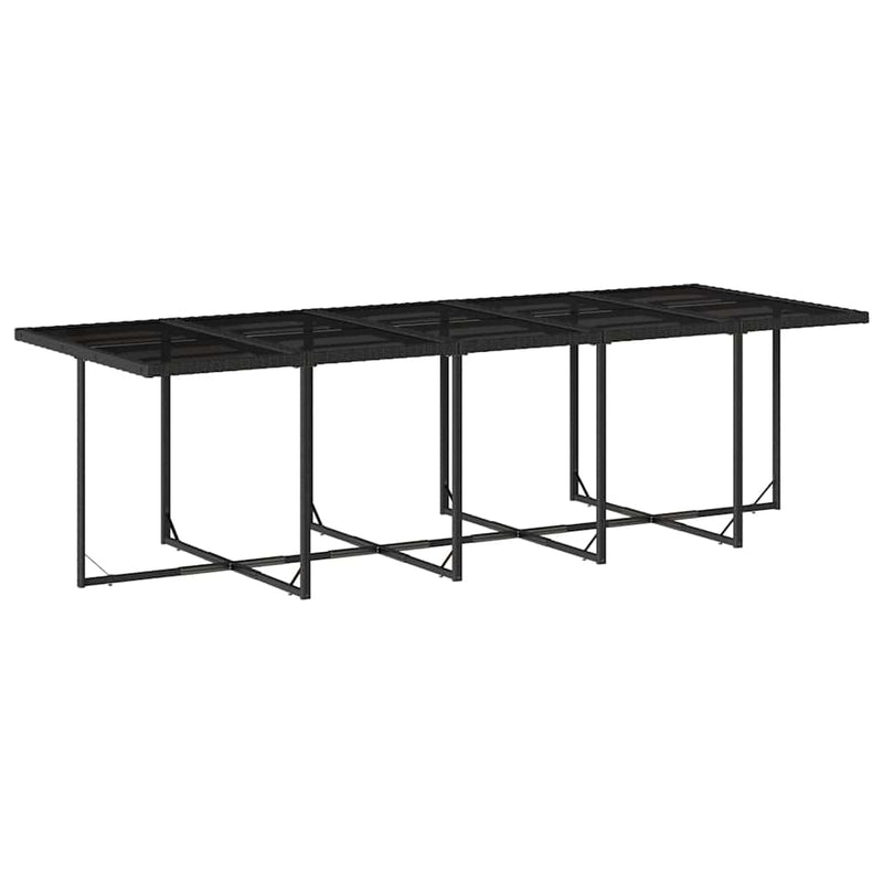 vidaXL 15 Piece Garden Dining Set with Cushions Black Poly Rattan