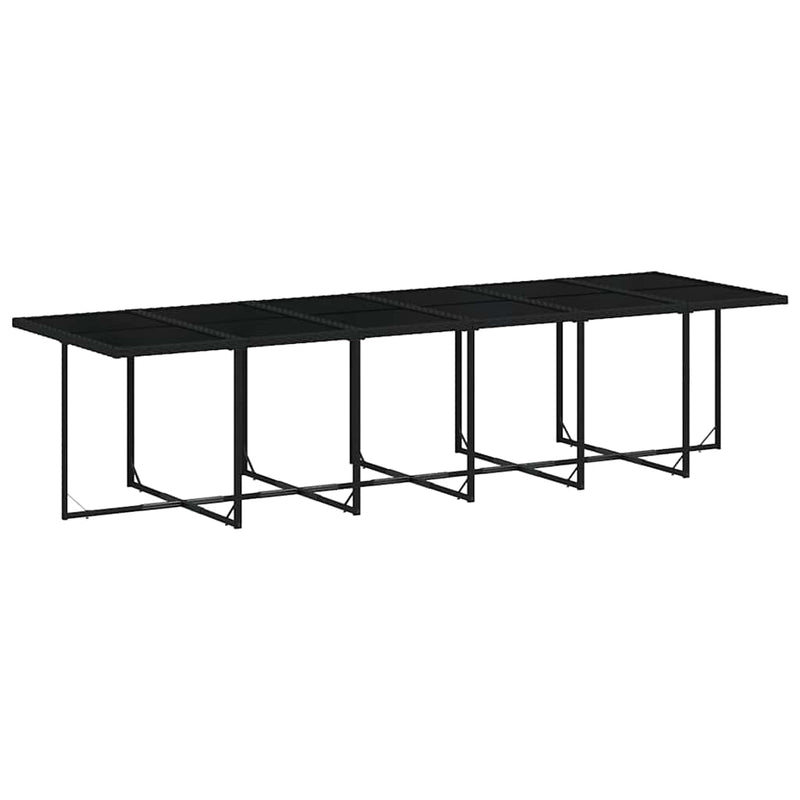 vidaXL 17 Piece Garden Dining Set with Cushions Black Poly Rattan