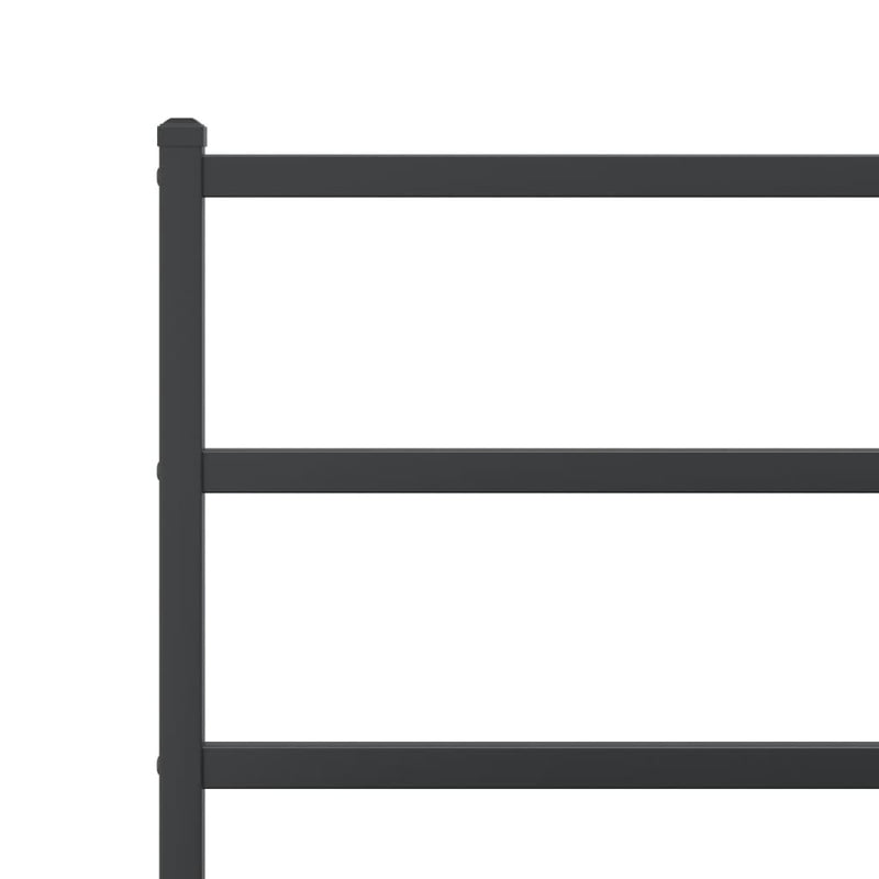 Metal Bed Frame with Headboard Black 106x203 cm