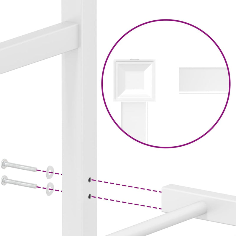 Metal Bed Frame with Headboard White 90x190 cm