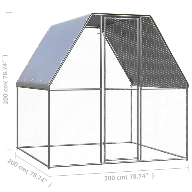 Chicken Cage Silver and Grey 2x2x2 m Galvanised Steel