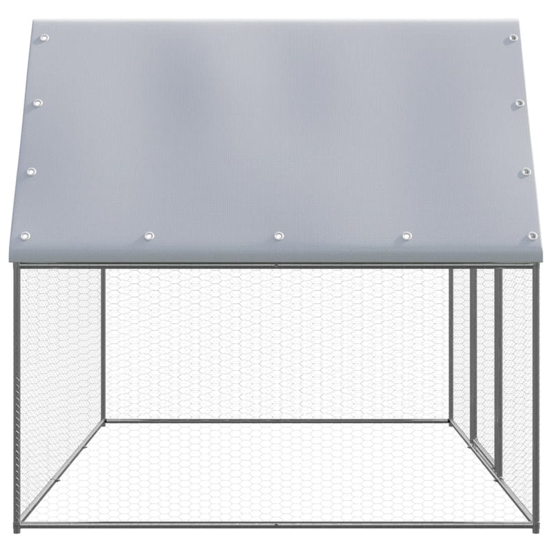vidaXL Chicken Cage Silver and Grey 3x2x2 m Galvanised Steel