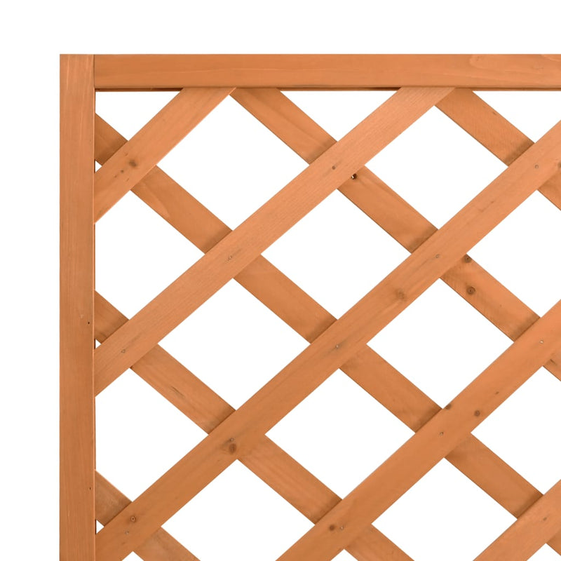 Planter with Trellis Brown Solid Wood Fir