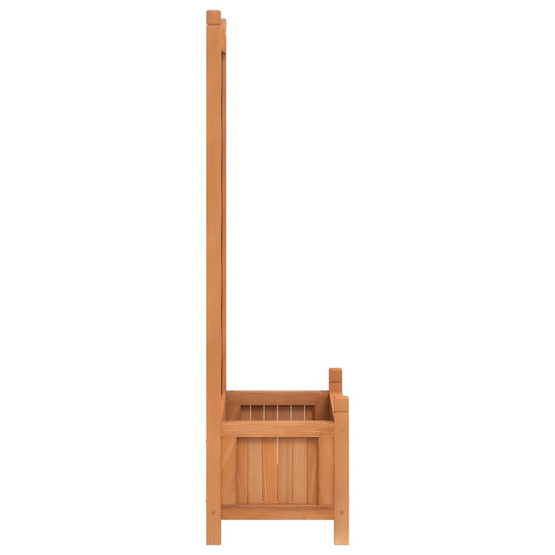 vidaXL Planter with Trellis Brown Solid Wood Fir