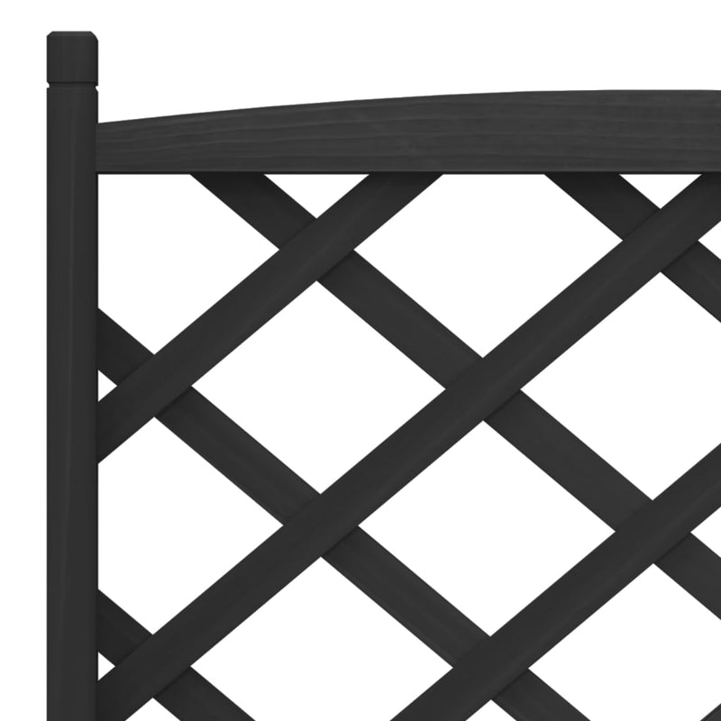 Planter with Trellis Black Solid Wood Fir