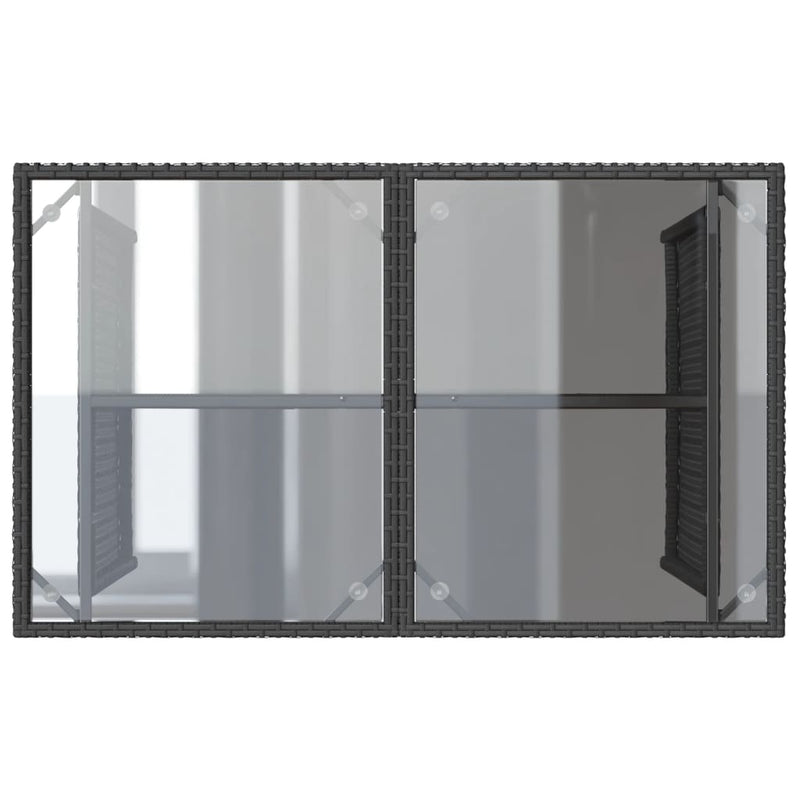 vidaXL 2 Piece Garden Dining Set with Cushions Black Poly Rattan