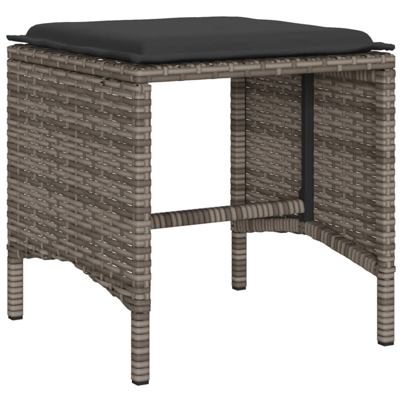 vidaXL 4 Piece Garden Sofa Set with Cushions Grey Poly Rattan