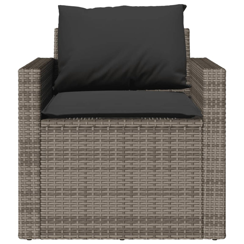 vidaXL 4 Piece Garden Sofa Set with Cushions Grey Poly Rattan