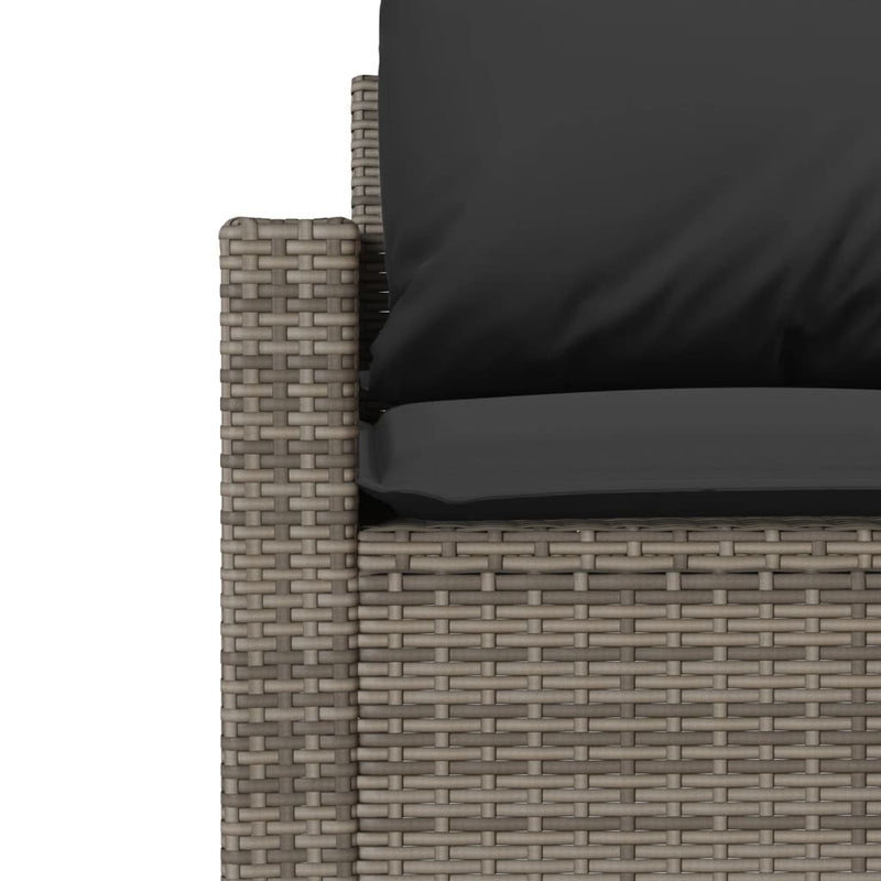 vidaXL 4 Piece Garden Sofa Set with Cushions Grey Poly Rattan