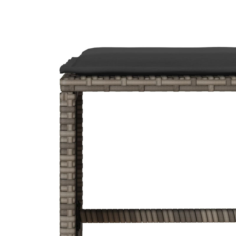 vidaXL 4 Piece Garden Sofa Set with Cushions Grey Poly Rattan