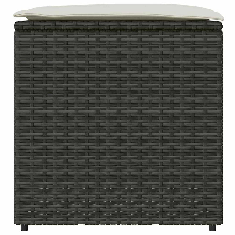 vidaXL Cushion Box with Storage Black 50 x 50 x 50 cm Poly Rattan