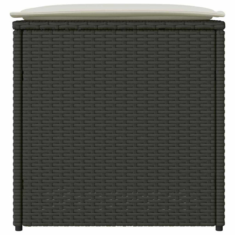 vidaXL Cushion Box with Storage Black 50 x 50 x 50 cm Poly Rattan