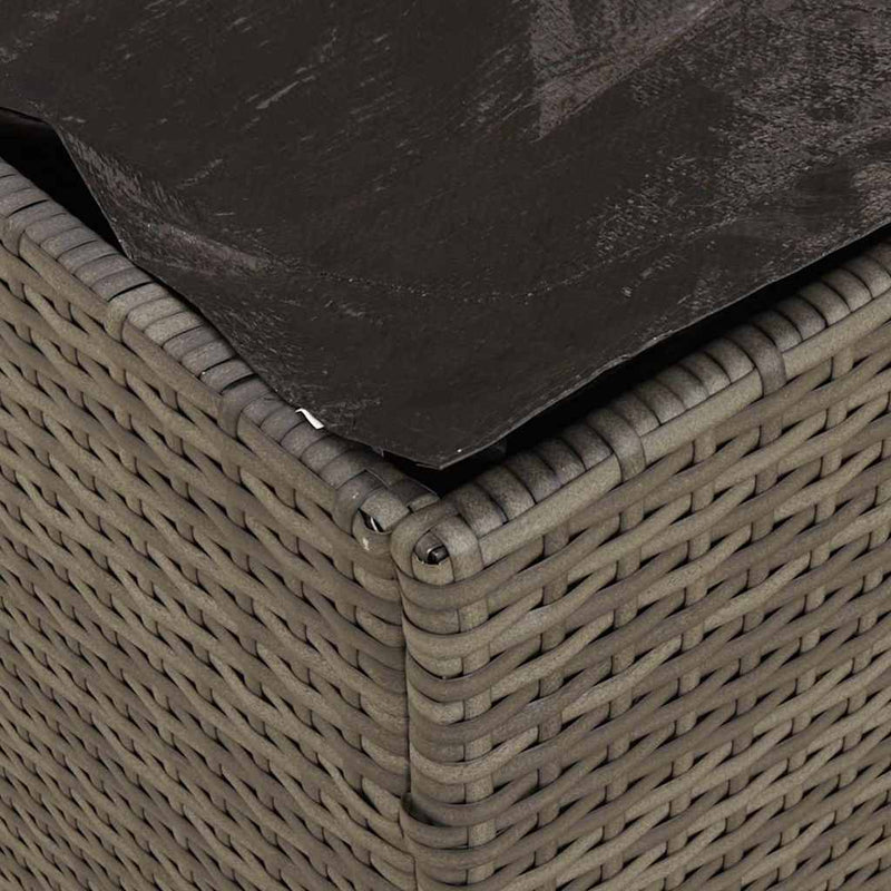 vidaXL Cushion Box with Storage Grey 50 x 50 x 50 cm Poly Rattan