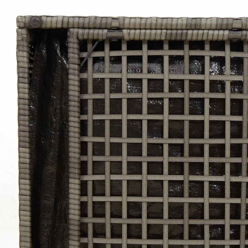 vidaXL Cushion Box with Storage Grey 50 x 50 x 50 cm Poly Rattan