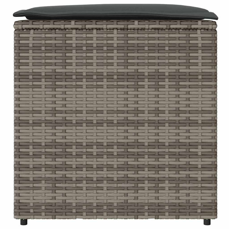 vidaXL Cushion Box with Storage Grey 50 x 50 x 50 cm Poly Rattan