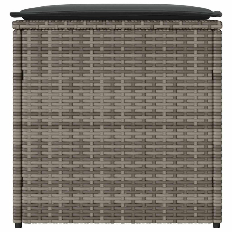 vidaXL Cushion Box with Storage Grey 50 x 50 x 50 cm Poly Rattan