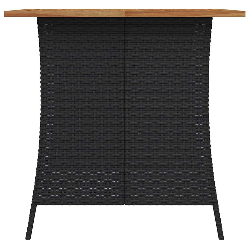 vidaXL 5 Piece Garden Dining Set with Cushions Black Poly Rattan