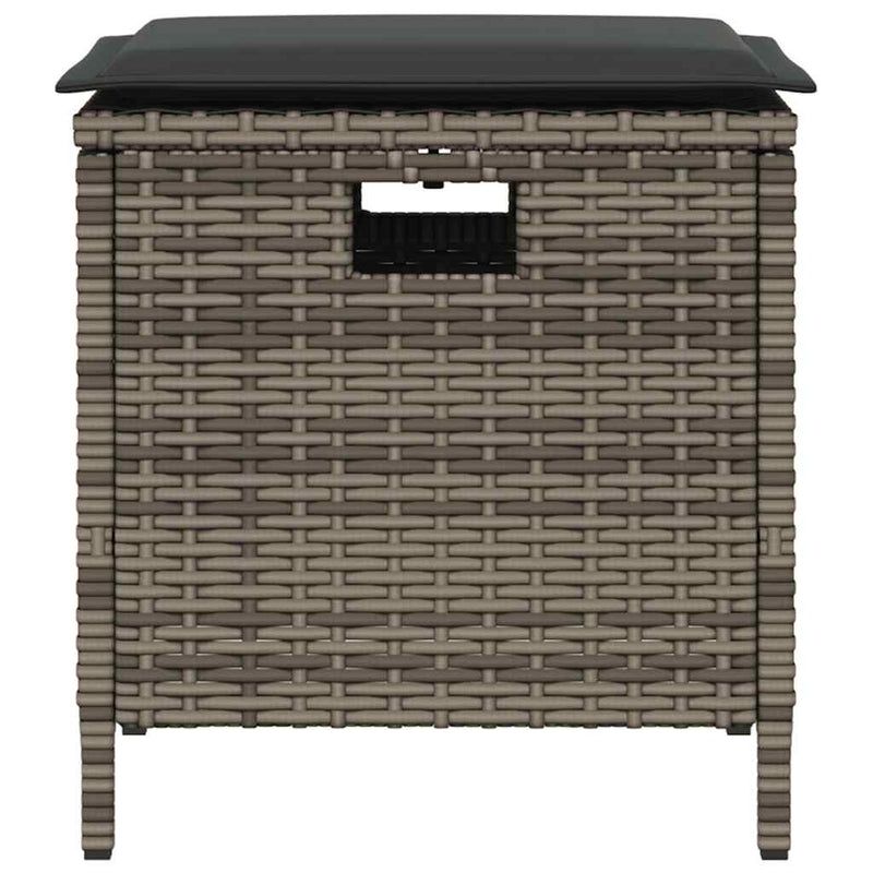vidaXL 5 Piece Garden Dining Set with Cushions Grey Poly Rattan
