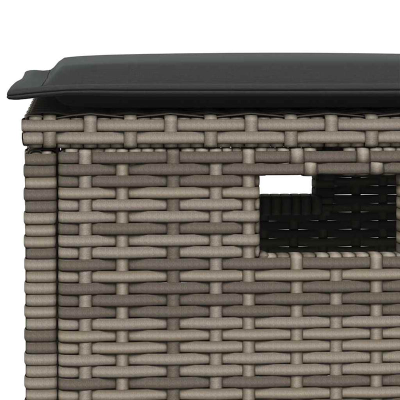 vidaXL 5 Piece Garden Dining Set with Cushions Grey Poly Rattan