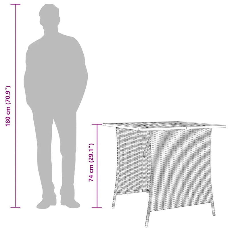 vidaXL 5 Piece Garden Dining Set with Cushions Grey Poly Rattan