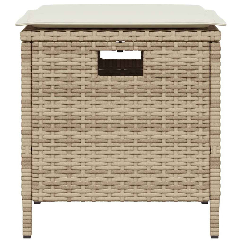 vidaXL 5 Piece Garden Dining Set with Cushions Beige Poly Rattan