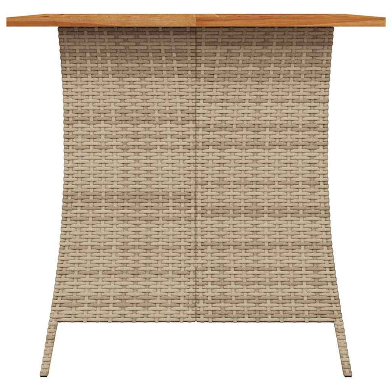 vidaXL 5 Piece Garden Dining Set with Cushions Beige Poly Rattan