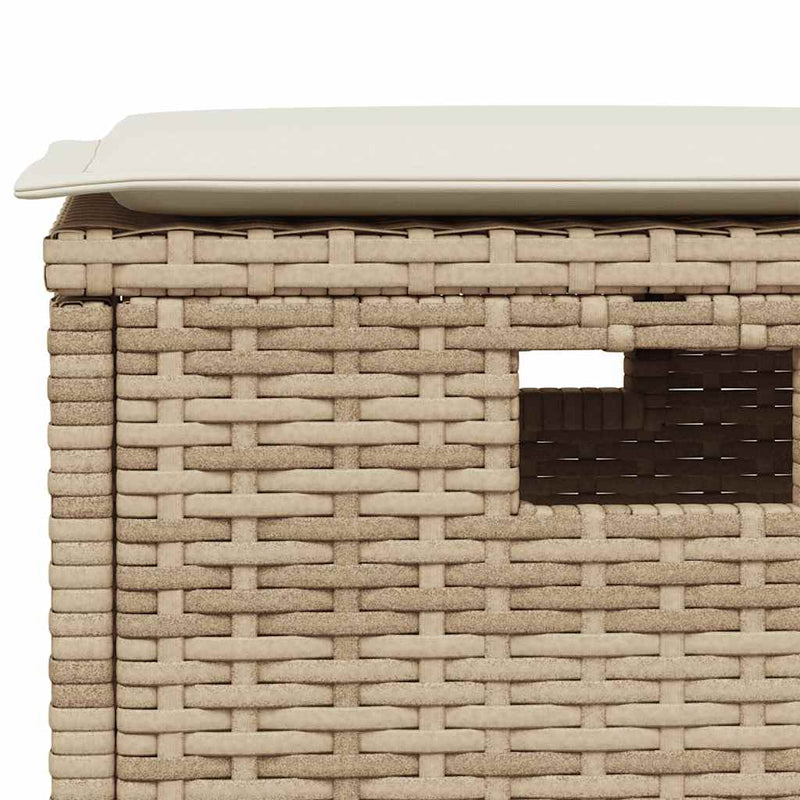 vidaXL 5 Piece Garden Dining Set with Cushions Beige Poly Rattan