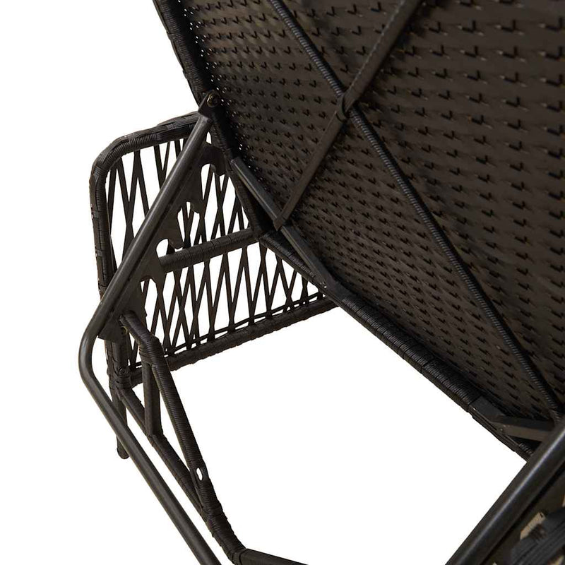 vidaXL Sun Lounger Black and Cream White 55 x 200 x 92 cm Poly Rattan