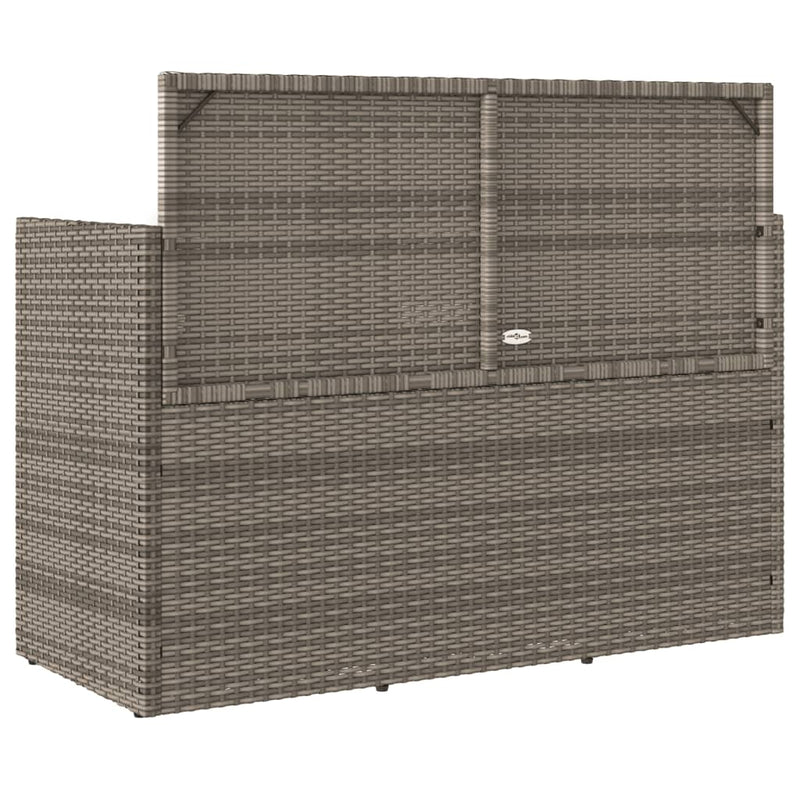 vidaXL Garden Bench with Cushions Grey Poly Rattan
