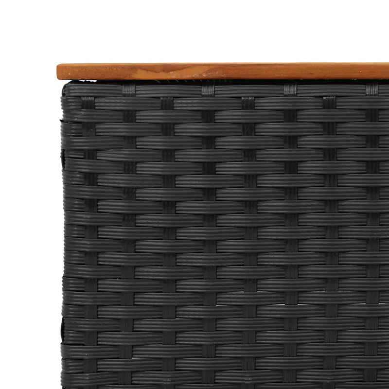 3 Piece Garden Sofa Set with Cushions Black Poly Rattan