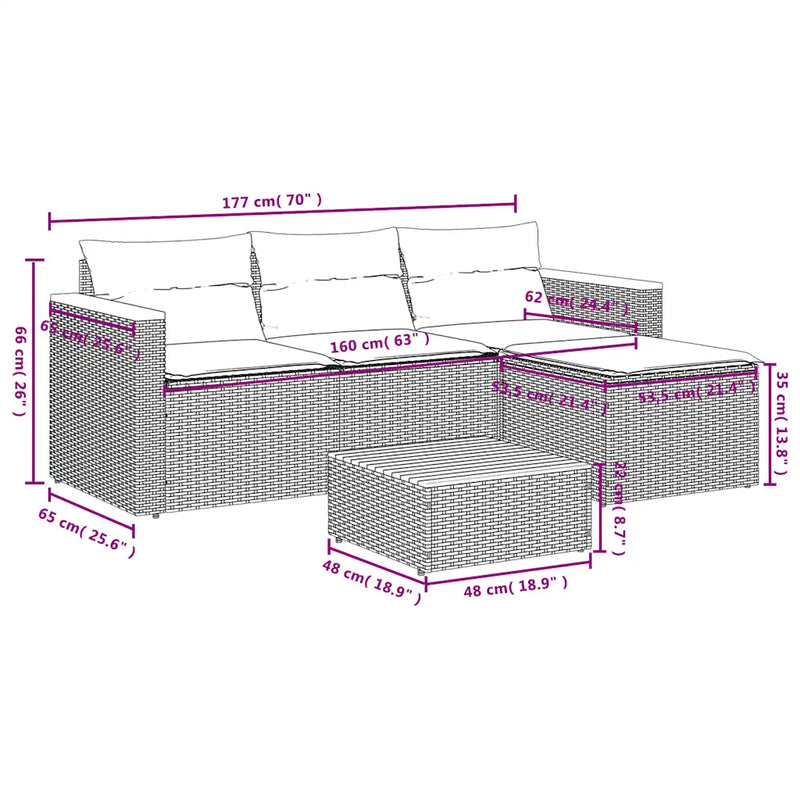 3 Piece Garden Sofa Set with Cushions Black Poly Rattan