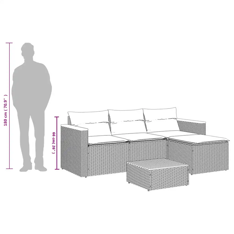 3 Piece Garden Sofa Set with Cushions Black Poly Rattan