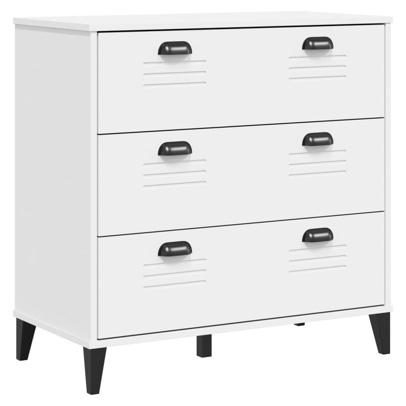 Drawer Cabinet VIKEN White Solid Wood Pine