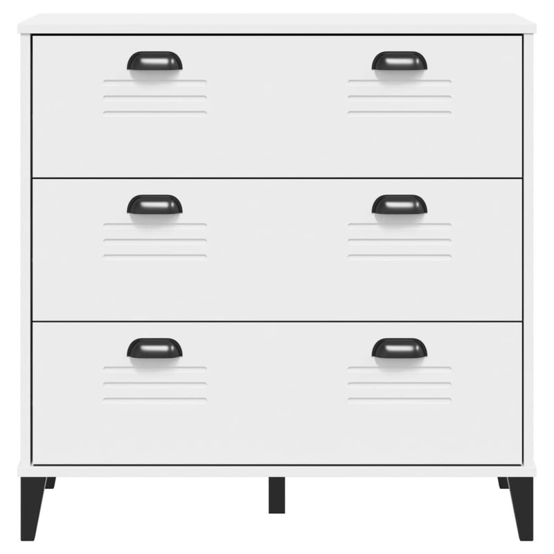 Drawer Cabinet VIKEN White Solid Wood Pine