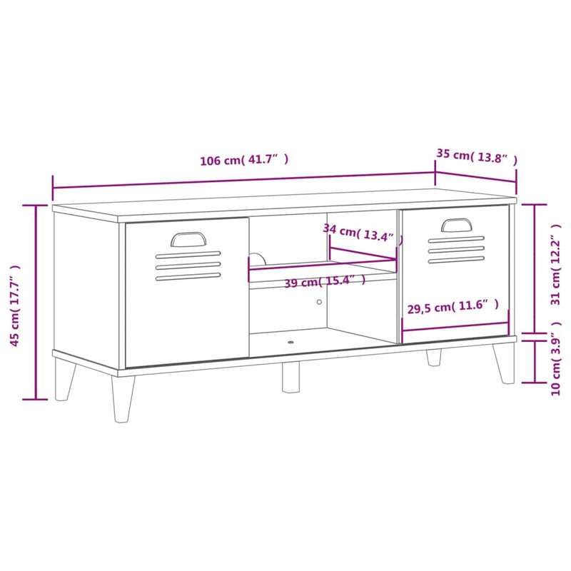 vidaXL Shoe Bench VIKEN White 106x35x45 cm Engineered Wood
