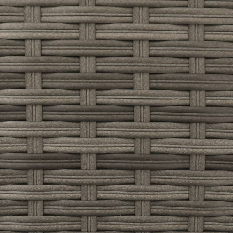 vidaXL Garden Sofa 2-Seater with Parasol and Stools Grey Poly Rattan