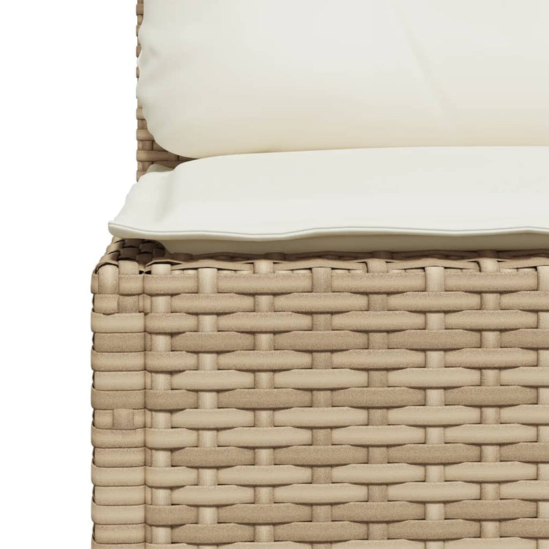 vidaXL Garden Sofa Corner with Cushions Beige Poly Rattan