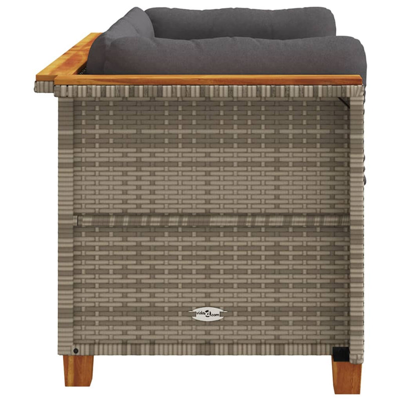vidaXL Garden Sofas Corner with Cushions 2 pcs Grey Poly Rattan