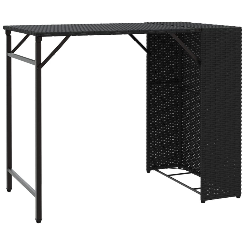 vidaXL 5 Piece Garden Dining Set Foldable Black Poly Rattan