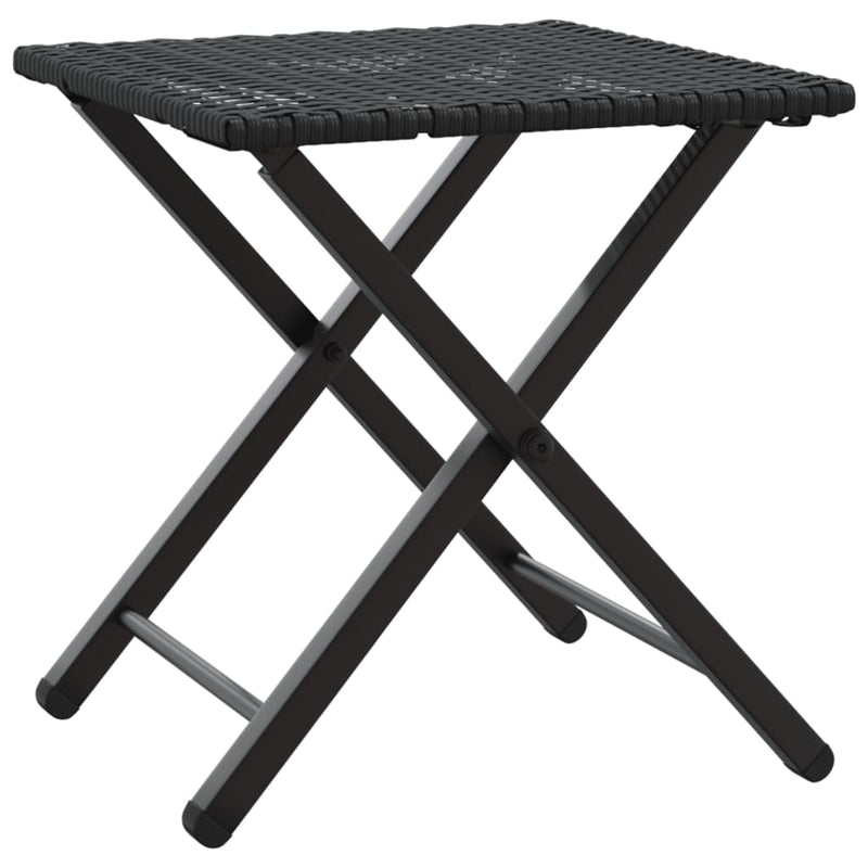 vidaXL 5 Piece Garden Dining Set Foldable Black Poly Rattan
