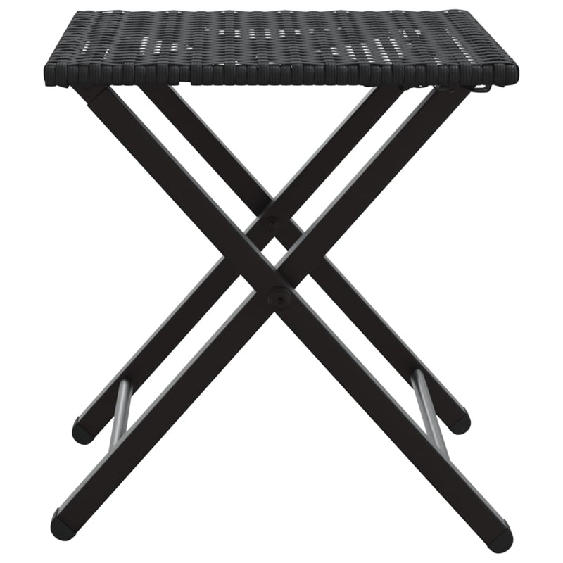 vidaXL 5 Piece Garden Dining Set Foldable Black Poly Rattan