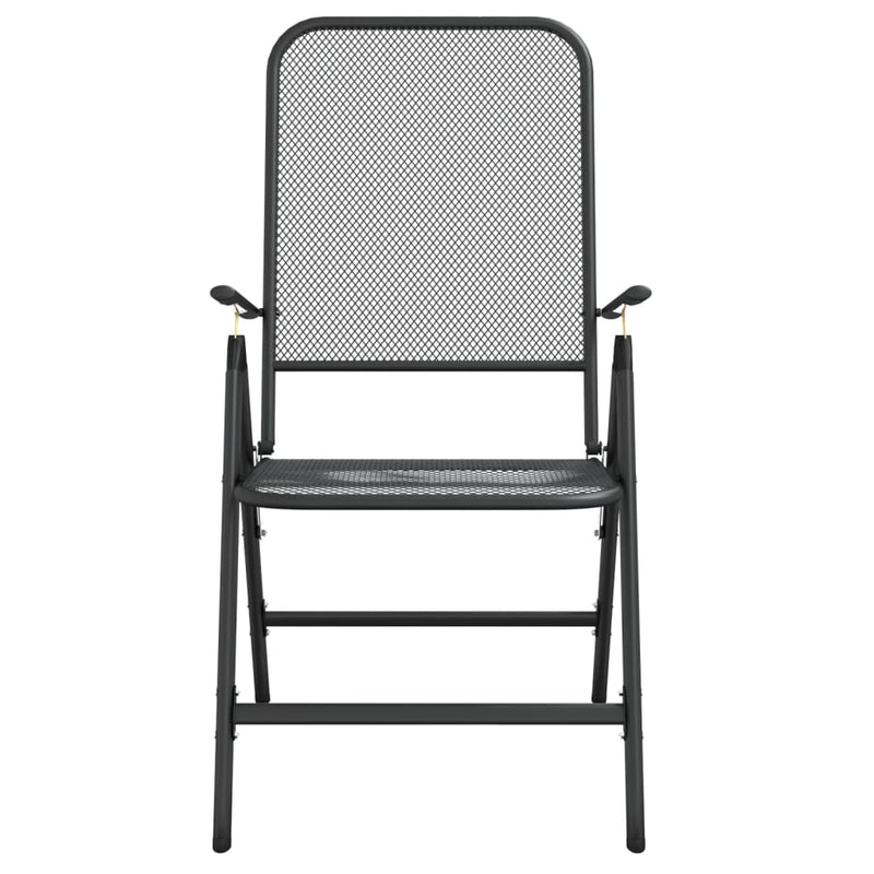 vidaXL 3 Piece Garden Dining Set Anthracite Metal Mesh