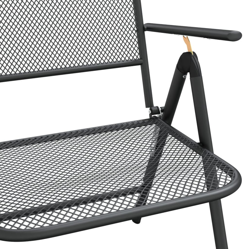 vidaXL 7 Piece Garden Dining Set Anthracite Metal Mesh