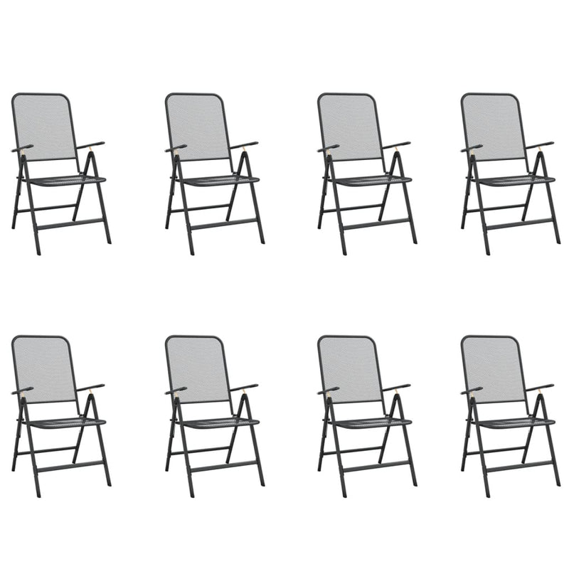 vidaXL 9 Piece Garden Dining Set Anthracite Metal Mesh