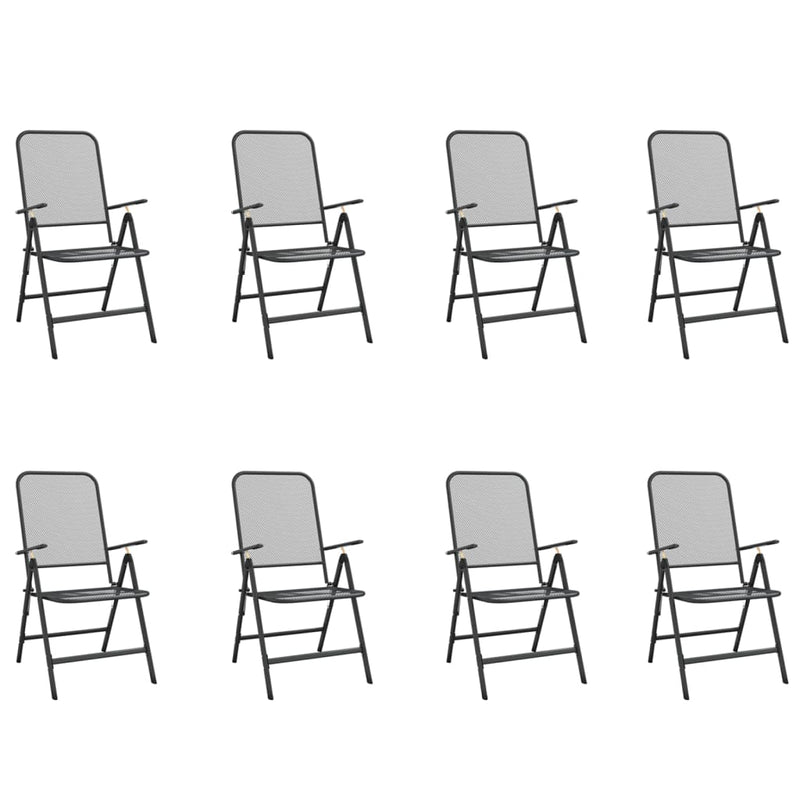 vidaXL 9 Piece Garden Dining Set Anthracite Metal Mesh