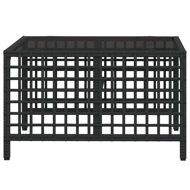 vidaXL 3 Piece Corner Garden Sofa Set with Cushions Black Poly Rattan